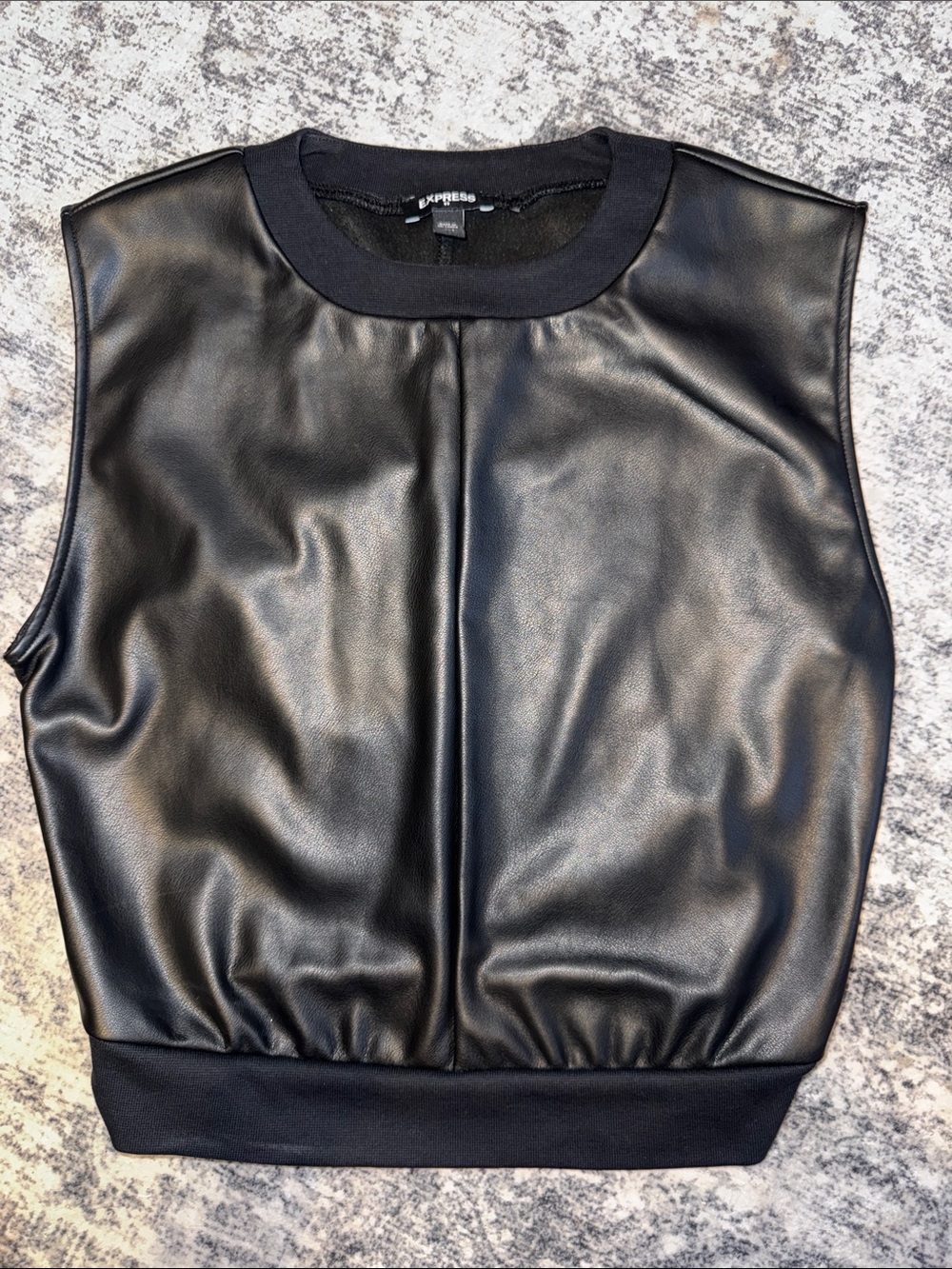 Express Black Faux Leather Sleeveless Tank